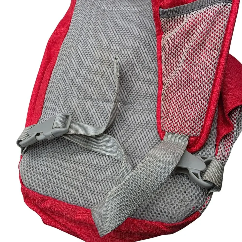 Eddie Bauer Red Gray Small Hiking Daypack Backpack Outdoor Travel Sling Crossbod